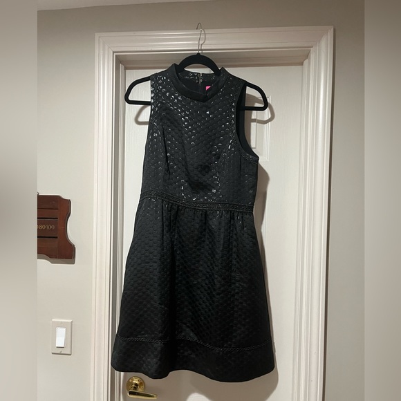 Black polka dot fit and flair cocktail dress - Picture 3 of 6